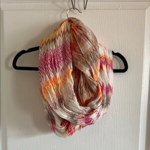 Cejon Multi-Color Zigzag Chevron Infinity Scarf - Orange, Pink & Yellow